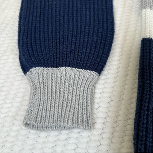 Pink Lily Womens M Oversized Fit Bulky Blue Silver Turtleneck Sweater Heavy - Picture 4 of 11